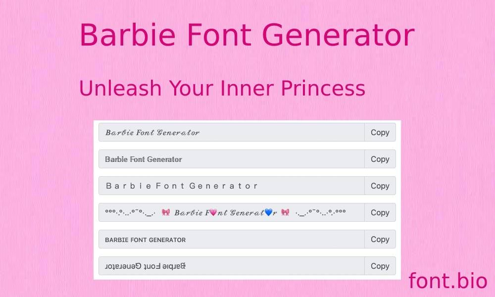 Barbie Font Generator: Unleash Your Inner Princess