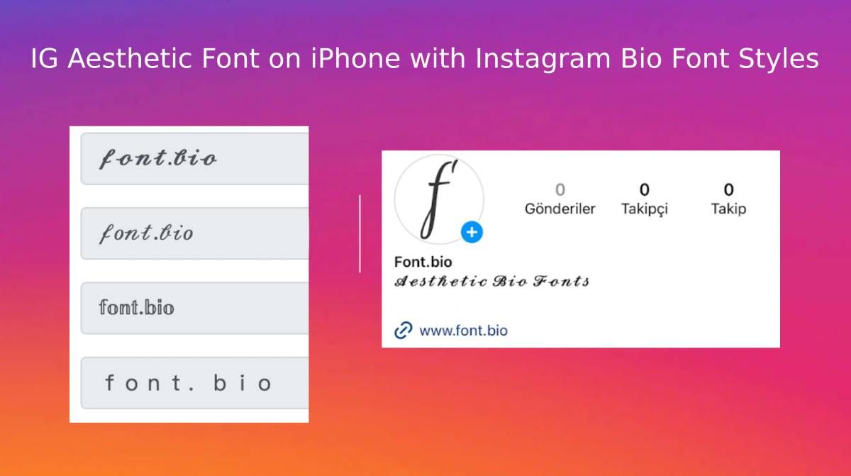 IG Aesthetic Font on iPhone with Instagram Bio Font Styles